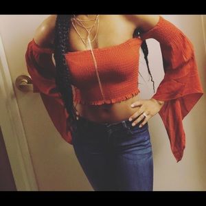 Super cute Windsor Orange Crop top